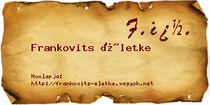 Frankovits Életke névjegykártya